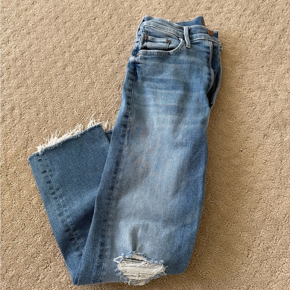 Mother Rider Ankle Fray Jeans in Like A Pirate